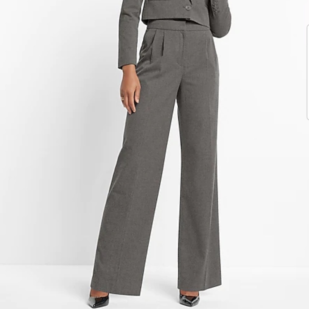 NEW SUPER HIGH WAISTED DOUBLE PLEATED WIDE LEG PANT